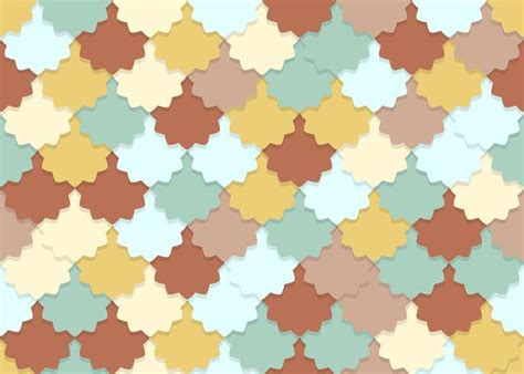 Seamless Pattern Of Overlapping Flower Shape Pastel Color Background