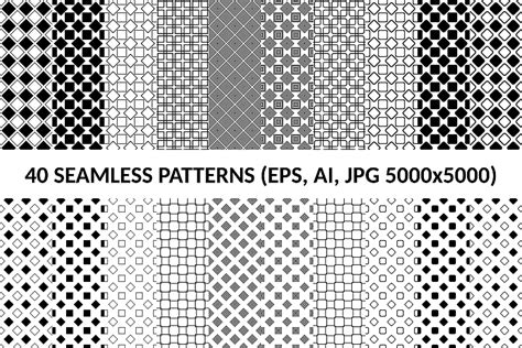 40 Seamless Square Patterns Ai Eps  5000x5000 23376