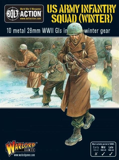 Buy Warlord Games Us Army Infantry Squad In Winter Clothing 28mm