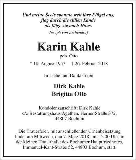 Traueranzeigen Von Karin Kahle Trauer In Nrwde