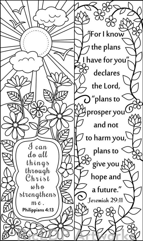 8 Printable Bible Verse Coloring Bookmarks For Kids Scripture Set Of
