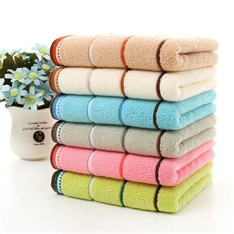 Quick Drying Cotton Towel Stripe Face Hand Bath Cloth Bathroom
