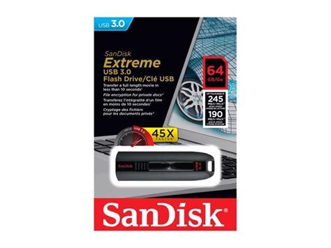 Sandisk 64gb Extreme Cz80 Usb 30 Flash Drive 245mbs