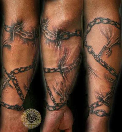 Awesome chain link tattoo | Sleeve tattoos, Tattoo sleeve designs