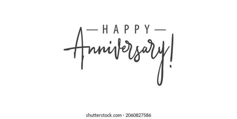 Happy Anniversary Calligraphy Inscription Greeting Banner Stock Vector