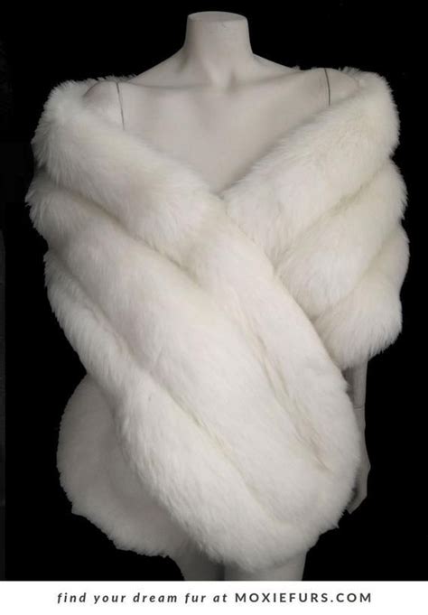 Arctic White Fox Fur Stole Heavenly Real Fur Fling Luxury White