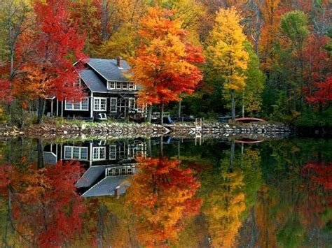 Fall Colors Beautify Modern Houses And Landscape Throughout Bright
