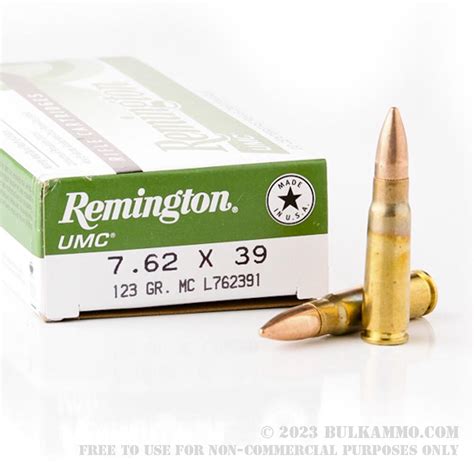 20 Rounds Of Bulk 762x39mm Ammo By Remington 123gr Mc