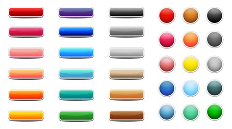 Set Of Colored Web Buttons 699485 Vector Art At Vecteezy