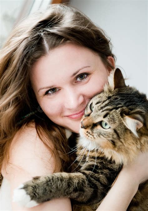 Girl And British Cat Stock Image Image Of Embrace Happy