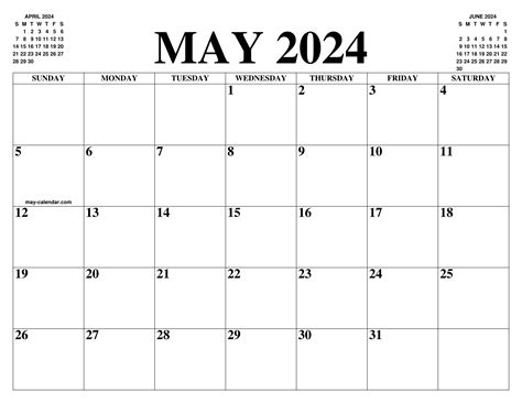 May 2024 Calendar Of The Month Free Printable May Calendar Of The Year
