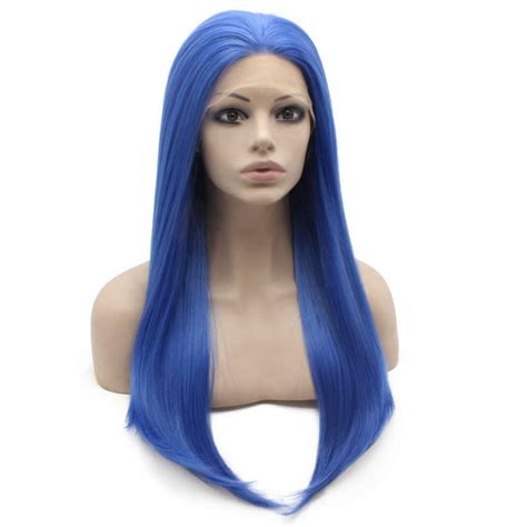 Cosplay Long Blue Straight Synthetic Wig