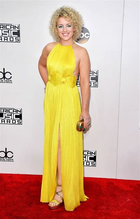 American Music Awards Red Carpet Arrivals Bright Yellow Dress Red