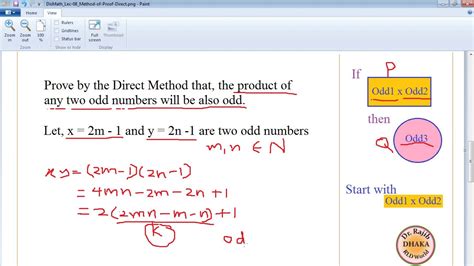 Discrete Mathematics Lecture 08 Methods Of Proof Direct Method Youtube
