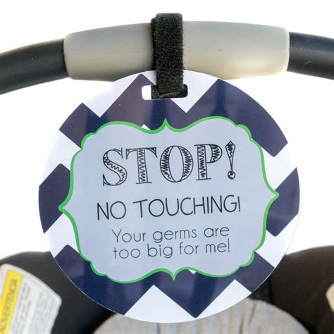 Stop No Touching Baby Boy Car Seat Sign Three Little Tots
