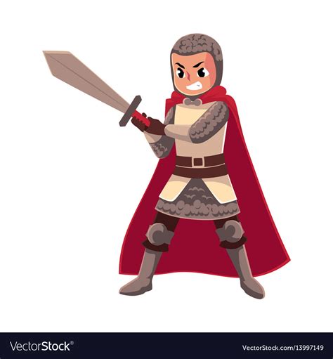 Medieval Knight Apprentice Sword Bearer Squire Vector Image