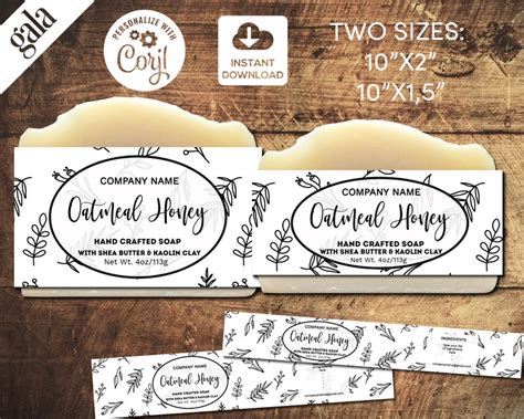 Natural Soap Labels 10x15 Handmade Soap Label Template Etsy