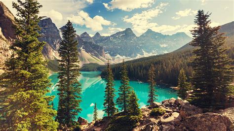 Desktop Wallpapers Banff Canada Moraine Nature Mountains 1920x1080