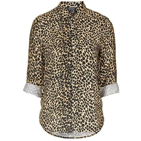 Topshop Cheetah Print Top Cheetah Print Shirts Brown Long Sleeve