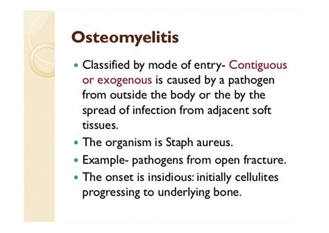 Bone And Joint Infections Osteomyelitis Septic Arthritis