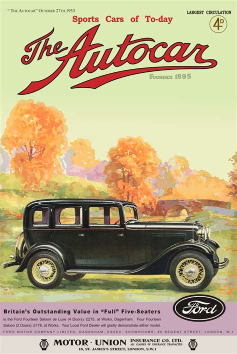 The Autocar Ford V8 Brochures Saloon Magazine Covers Sports Cars
