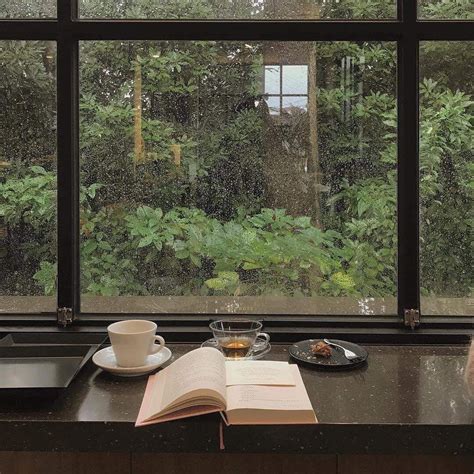 Beautiful In Rainy Cozy Aesthetic Rain Window Green Aesthetic