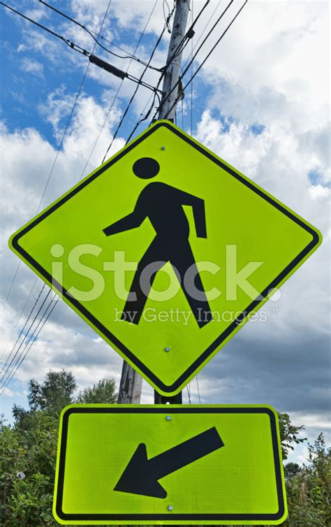 Urban Pedestrian Crossing Sign Stock Photo Royalty Free Freeimages