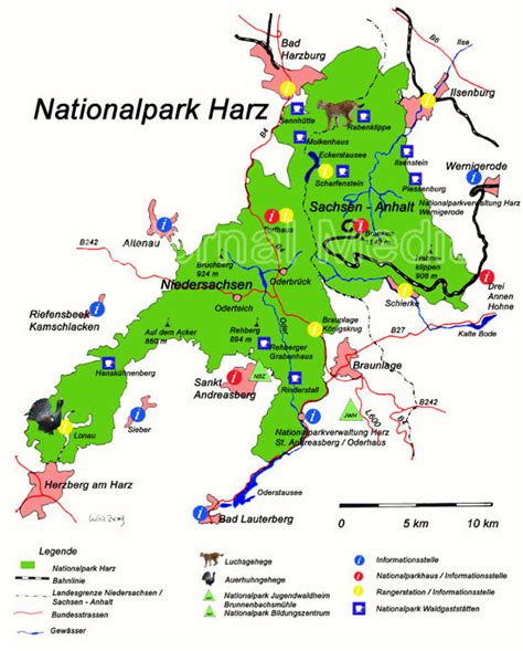 Orte auf der karte anzeigen: Harz Sehenswürdigkeiten Karte | Karte