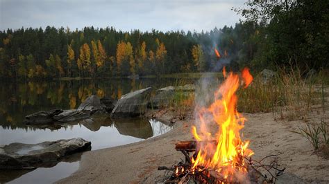 4k Perfect 🔥 Campfire Autumn Scenery On Beach Best In Youtube Youtube