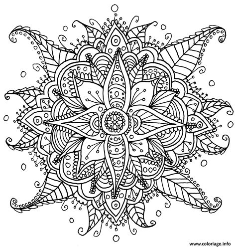 Dessin a imprimer mandala coeur inspirant stock mandalas. Coloriage mandalas fleurs complexe - JeColorie.com