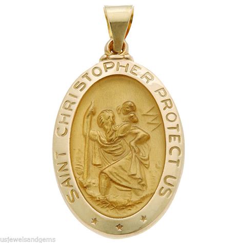 Get it as soon as wed, jan 6. 14k Yellow Gold Saint St Christopher Religious Medal Pendant | eBay
