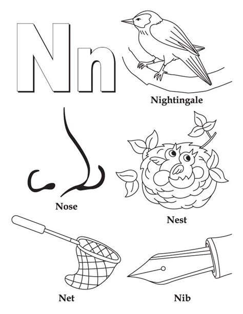 Coloring Pages For Kids Letter N Coloring Pages