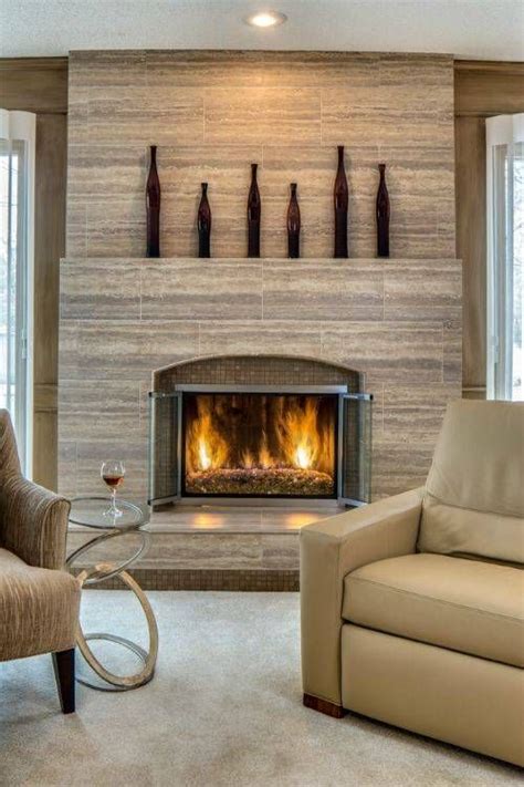 Modern Fireplace With Tile Fireplace Guide By Linda
