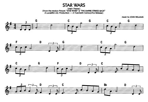 Star Wars Main Theme Sheet Music Easy Sheet Music