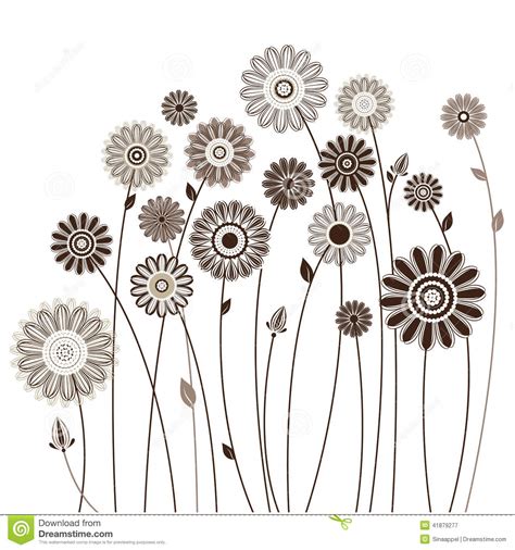 Iniziare non è difficile, bastano pochi esercizi e tanta pratica. Carta Floreale, Mazzo Dei Fiori Stilizzati Illustrazione ...