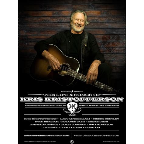 Life And Songs Of Kris Kristofferson Official Gig Poster Gig Posters