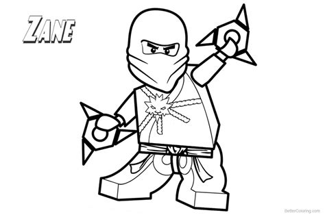 Lego Ninjago Coloring Pages Zane Lineart - Free Printable Coloring Pages