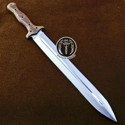 Roman Gladius Custom Made D2 Tool Steel Full Tang Sword Rose Wood