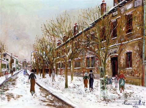 Maurice Utrillo Ecoles Communales De Bobigny In The Snow Oil Painting