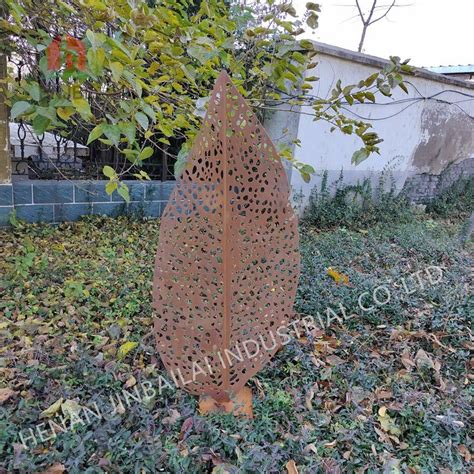 Outdoor Corten Steel Laser Cutting Metal Trees And Leaves Wall Art