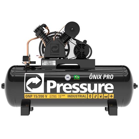 Compressor De Ar 3hp Pressure 15 Pcm 175 Psi Ônix Pro Monofásico Onp15200vm