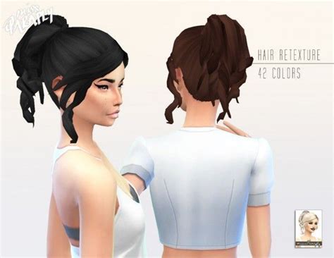 Miss Paraply Kiara 24 Curly Ponytail Hairstyle Retextured For Sims 4