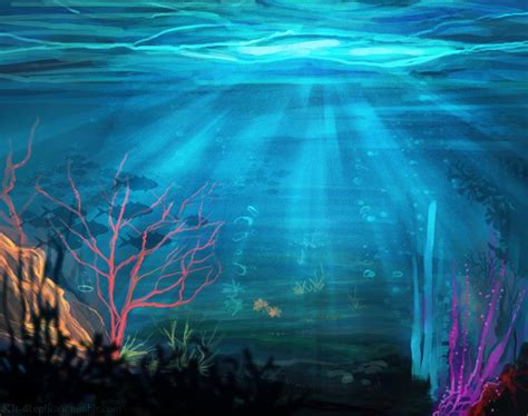 Underwater Landscape Underwater Painting Ocean Painting Ocean Mural