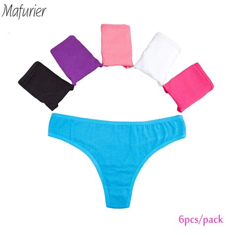 mafurier free shipping sexy women panties thong female cotton g string briefs lady s soft