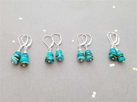 Sterling Silver And Turquoise Earrings Leverback Or French Etsy Canada
