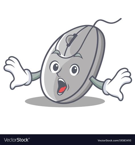 Surprised Mouse Mascot Cartoon Style Royalty Free Vector