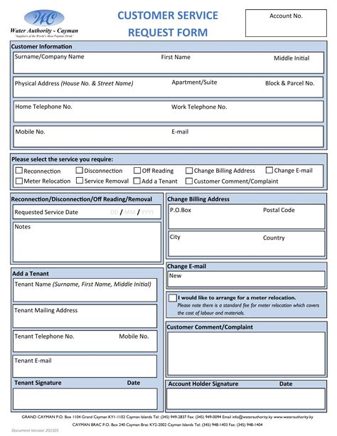 Free 5 Customer Service Request Forms In Pdf Ms Word Excel