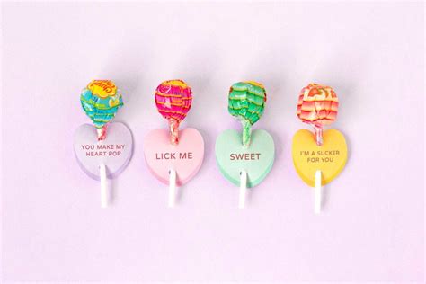 Printable conversation heart lollipop holders – Make and Tell