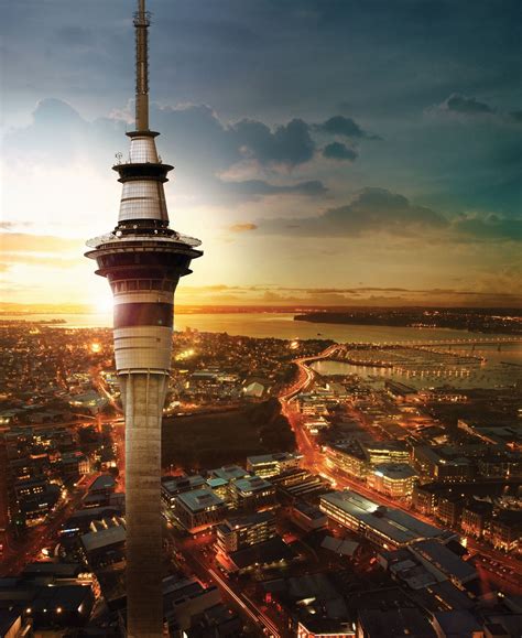 We learned much about the maori culture and history of new zealand. @ Sky Tower, SKYCITY. Sunset over Auckland City | Places ...