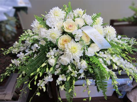 Shades Of White Casket Spray By Concord Flower Shop Dreisbach